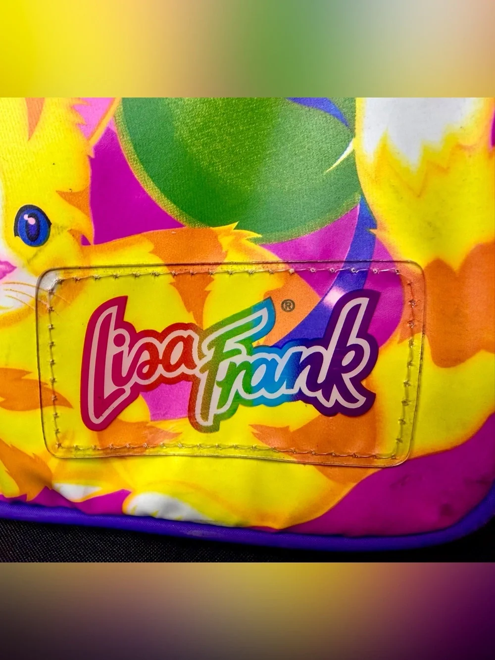 RARE 90s Kittens & Balloons Small Suitcase Lisa Frank Overnight Bag w/ Handle